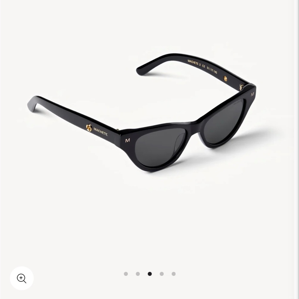 New Machete Suzy Sunglasses, black. Never worn, with box and case. Retails $155.